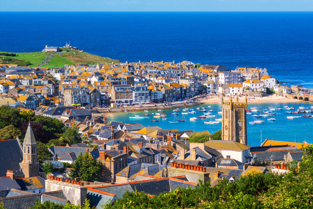 St Ives, a popular seaside town and port in Cornwall, England